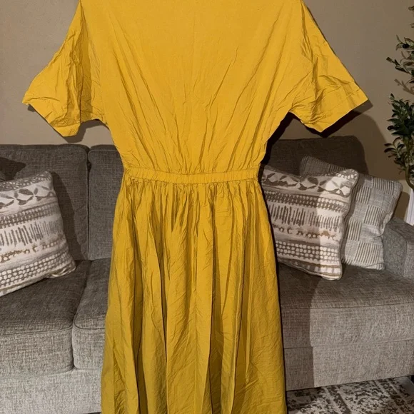 Yellow Midi Shirt Dress - Picture 2 of 7